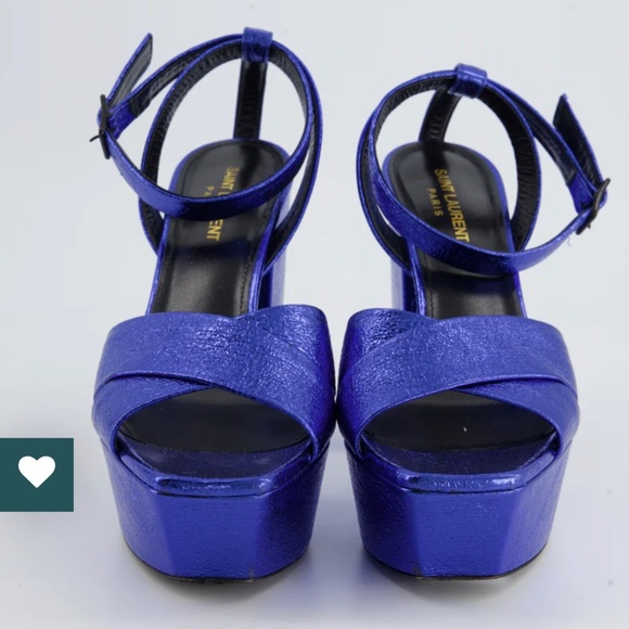 Saint Laurent Leather Sandals Blue & Metallic
Platform Authentic sz 38 1/2 - Picture 6 of 15